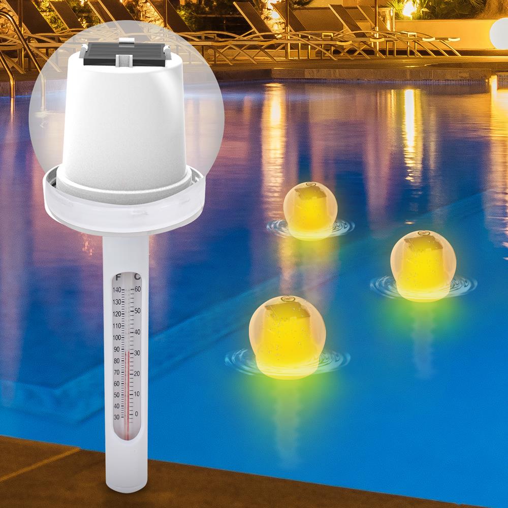 product image number 1 for Pyle Solar Light Up Torch Globe Thermometer