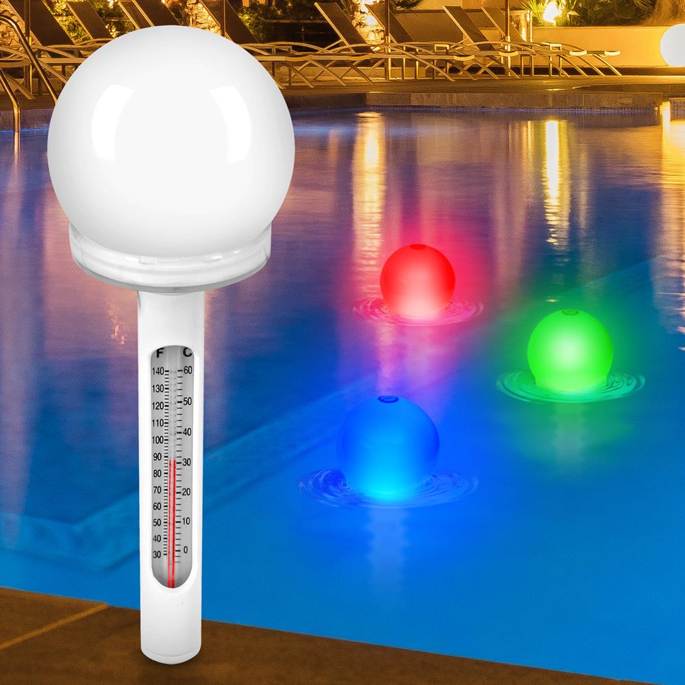 product image number 1 for Pyle Solar Light Up Chroma Globe Thermometer