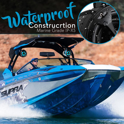 Waterproof Off-Road Speakers 800W RGB Lights Bluetooth Marine Grade