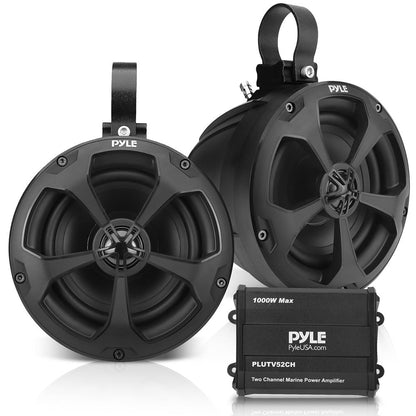 Marine Speakers 1000W Waterproof 5.25" 2-Ch Amp IP-X45