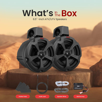 6.5" Marine Speakers 1200W Water-Resistant IP-X6 Polypropylene Cone