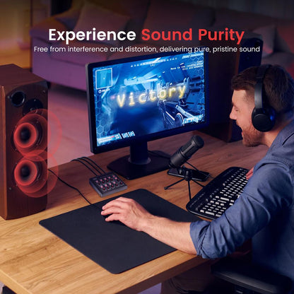 8-Channel Wireless Mixer, Low Noise, USB Sound Card, Compact Size
