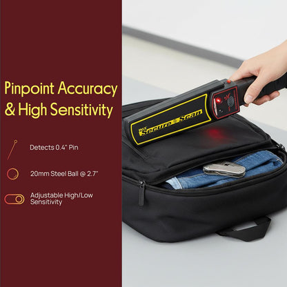 Handheld Metal Detector Wand High Sensitivity LED Alerts