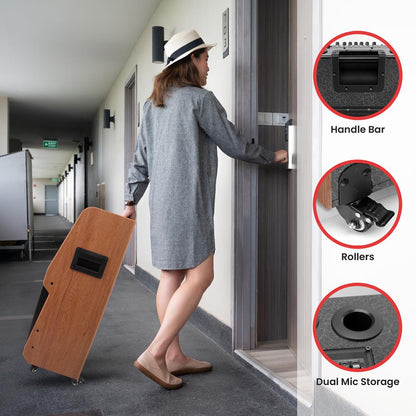 Portable Karaoke Machine, HD Touch Screen, Dual Wireless Mics, Trolley