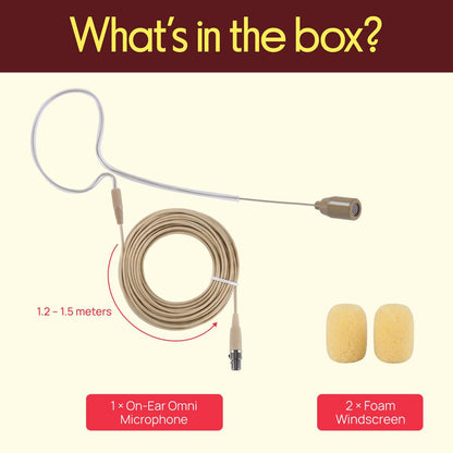On-Ear Omni Mic, Portable Wired Condenser, Skin Tone