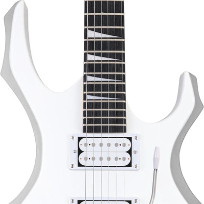 Electric Guitar Kit w/ Amp, Easy Play, Solid Wood, White Matte