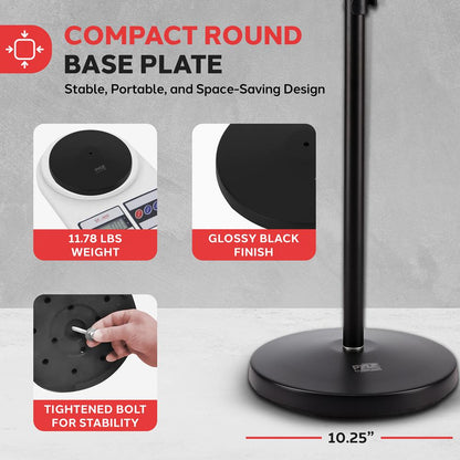 Microphone Stand - Adjustable Height, Lock-Tight Knob, Steel Construction