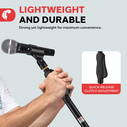 Microphone Stand - Adjustable Height, Lock-Tight Knob, Steel Construction