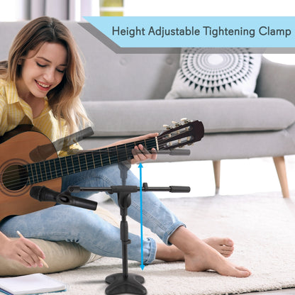Desktop Mic Stand - Adjustable Height & Boom Arm - Steel Base