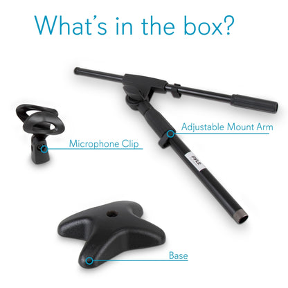 Desktop Mic Stand - Adjustable Height & Boom Arm - Steel Base