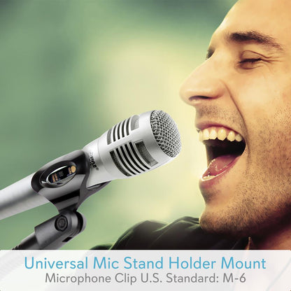 Desktop Microphone Stand - Adjustable Gooseneck, Sturdy Metal Base