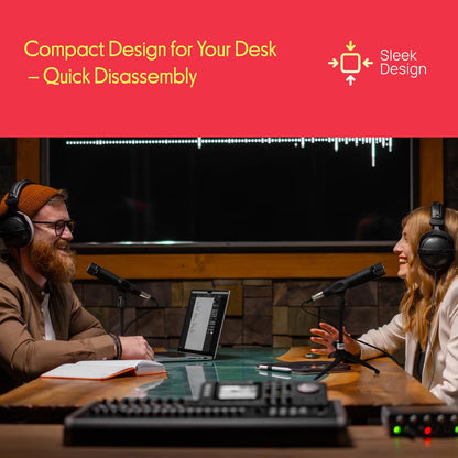 Desktop Microphone Stand - Compact Table Tripod Mic Holder Mount With Height Adjustment
