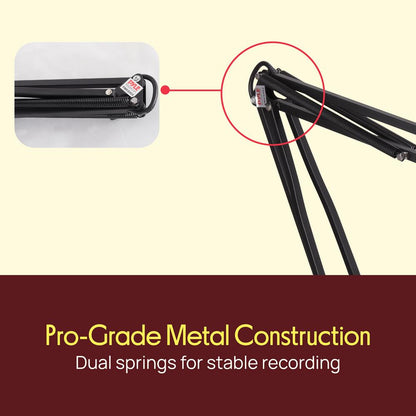 Suspension Microphone Boom Stand Pro - Desktop Scissor Spring Arm Mic Stand With Shock Mount
