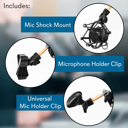 Suspension Microphone Boom Stand Pro - Desktop Scissor Spring Arm Mic Stand With Shock Mount