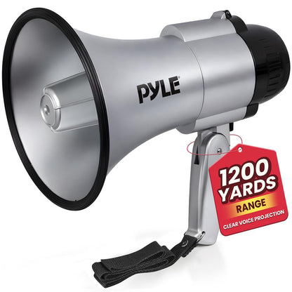 Portable Megaphone Speaker 30W Power Siren Mode Silver