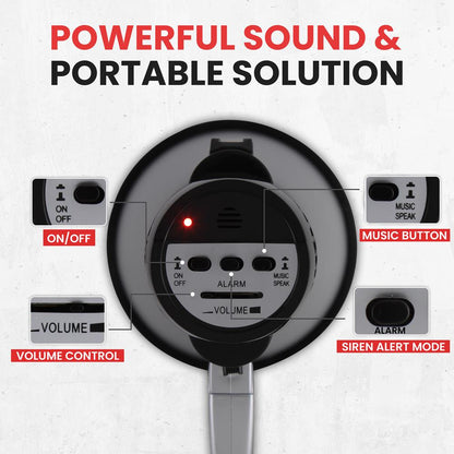 Portable Megaphone Speaker 30W Power Siren Mode Silver