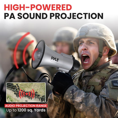 Portable Megaphone Speaker 30W Power Siren Mode Silver