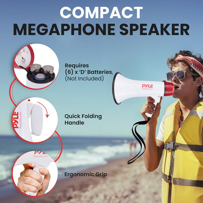 Megaphone Speaker 800-Yard Range Bluetooth Wireless Music Streaming
