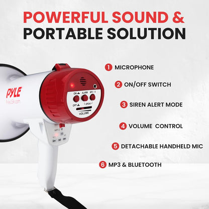 Megaphone Speaker 800-Yard Range Bluetooth Wireless Music Streaming