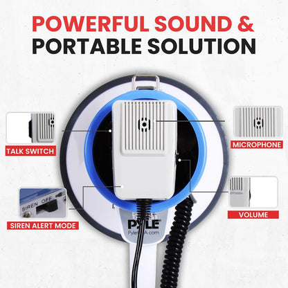 Portable PA Megaphone Speaker 50W LED Flashlight Battery-Powered