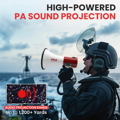 Bluetooth Megaphone - Pa Megaphone Bullhorn Speaker With Wireless Audio Streaming, Wired Microphone, Mp3/Usb/Sd/Aux
