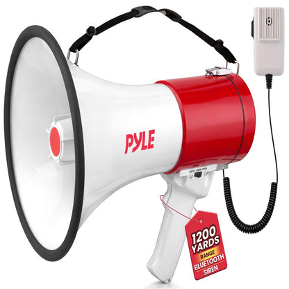 Bluetooth Megaphone - Pa Megaphone Bullhorn Speaker With Wireless Audio Streaming, Wired Microphone, Mp3/Usb/Sd/Aux