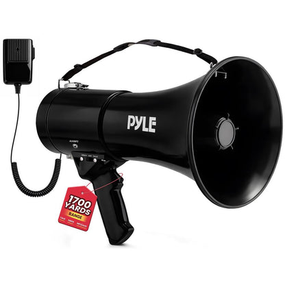 Megaphone Speaker - Pa Bullhorn With Siren Alarm Mode, Handheld Microphone, Aux Input, Volume Control