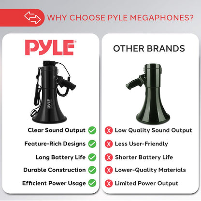 Portable PA Megaphone Speaker 50W Rechargeable LED Lights Siren Alarm
