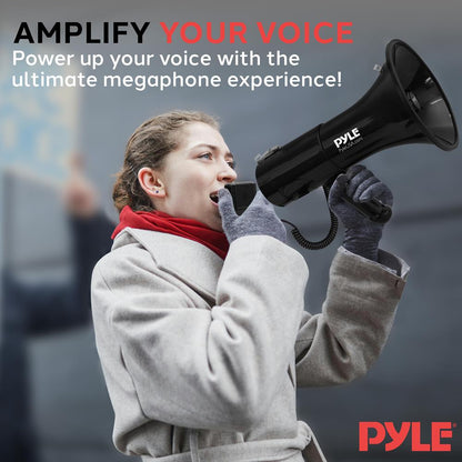100W Megaphone Bullhorn, 1200 Yards Range, ABS Body, Portable