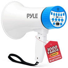 Pyle 30W Rechargeable Megaphone With Voice Changer, Bluetooth, Siren, And Usb-C Charging – Perfect For Events And Announcements (Blue)