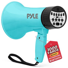 Pyle 30W Rechargeable Megaphone With Talk Mode, Voice Changer, Recording, Bluetooth, And Usb-C Charging – Perfect For Events And Announcements (Light Teal)