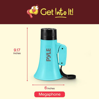 Pyle 30W Rechargeable Megaphone With Talk Mode, Voice Changer, Recording, Bluetooth, And Usb-C Charging – Perfect For Events And Announcements (Light Teal)