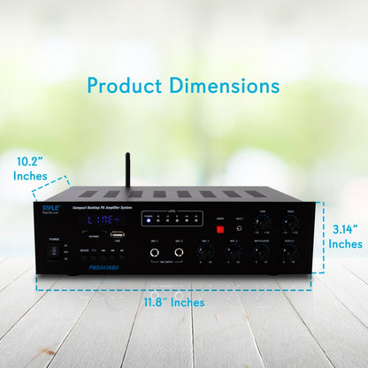 Wireless Bluetooth PA Amplifier 500W Compact Audio System w/ Mic Input