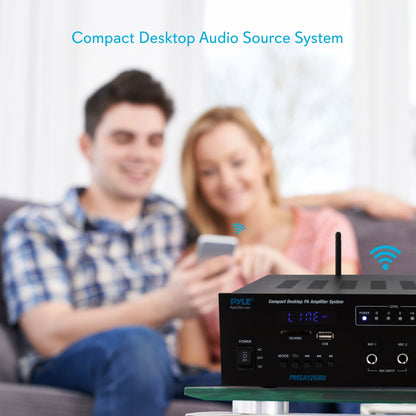 Wireless Bluetooth PA Amplifier 500W Compact Audio System w/ Mic Input