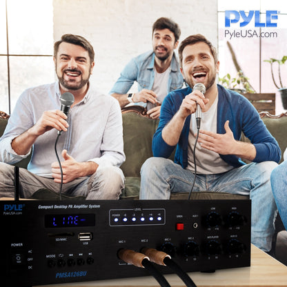 Wireless Bluetooth PA Amplifier 500W Compact Audio System w/ Mic Input