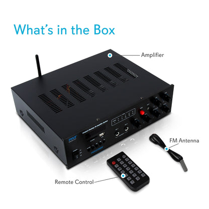 Wireless Bluetooth PA Amplifier 500W Compact Audio System w/ Mic Input