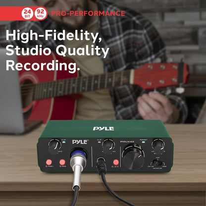USB Audio Interface for Recording - Studio Quality, 24bit/192kHz, Green