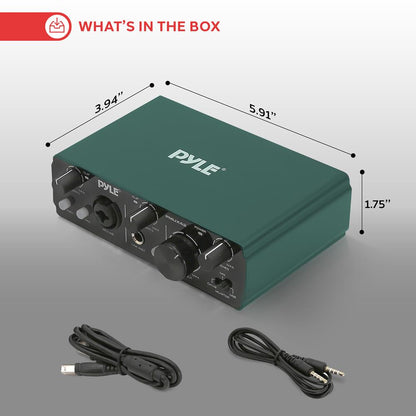 USB Audio Interface for Recording - Studio Quality, 24bit/192kHz, Green