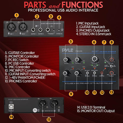 USB Audio Interface - Pristine Recording - Ultralow Noise - Compact Design