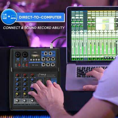 4-Channel Bluetooth Studio Mixer - USB, FX, 48V Phantom Power