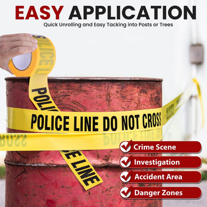 6 Pieces Safety Yellow Caution Tape Set - 200 Meters Long Tape Roll Suitable For A Wide Range Of Applications, Including Roadworks, Events, And Hazardous Areas (Black And Yellow)