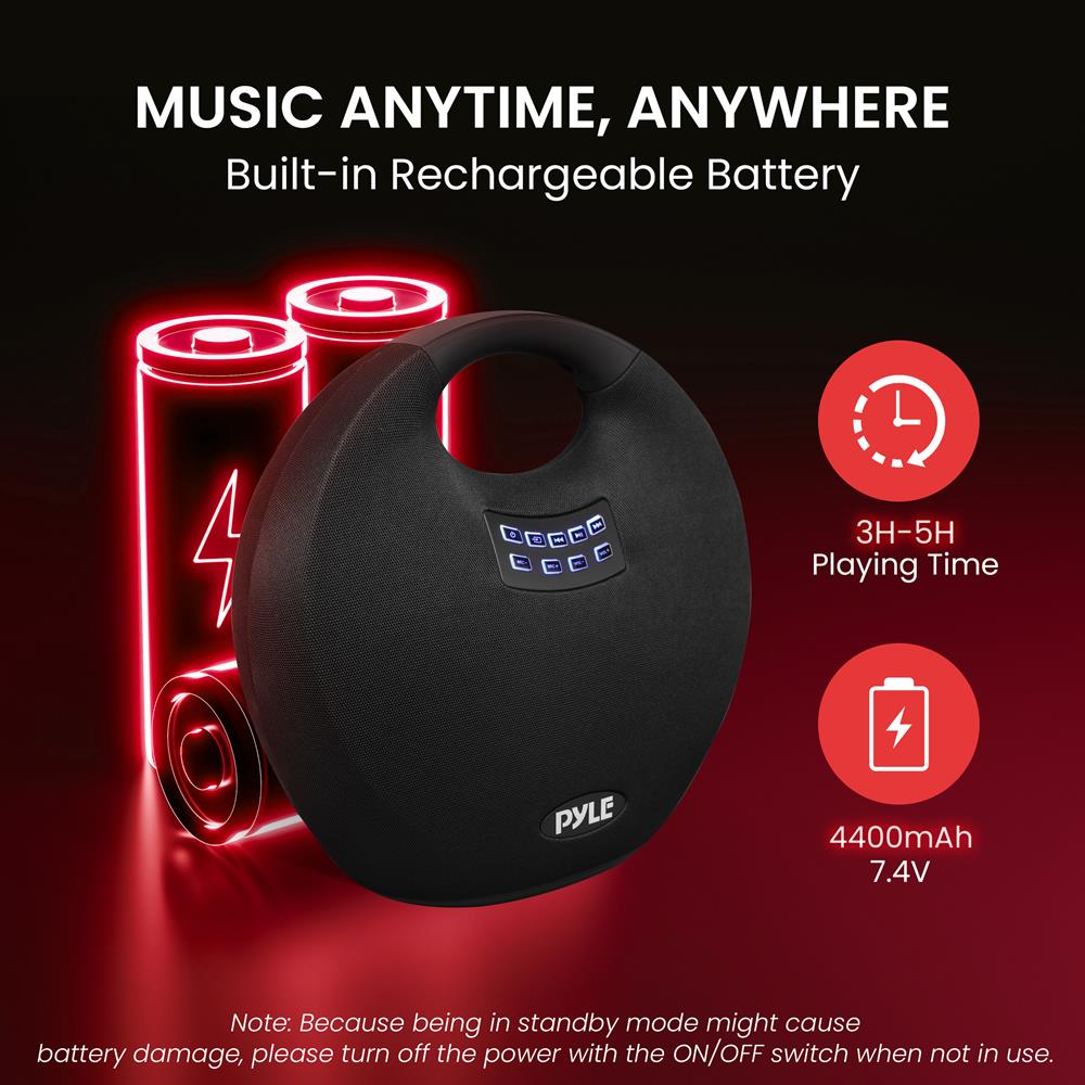 product image number 5 for Pyle 5.25‚Äù Portable Wireless Bt Streaming Spe