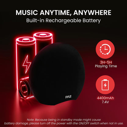 product image number 5 for Pyle Dual 3‚Äù Portable Waterproof Bluetooth Sp