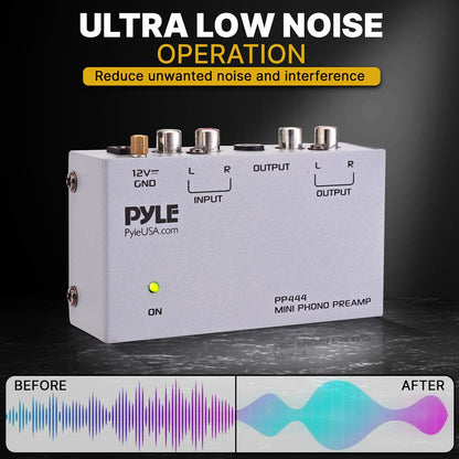 Phono Preamp for Turntables - Low Noise, RCA Output, Compact Design