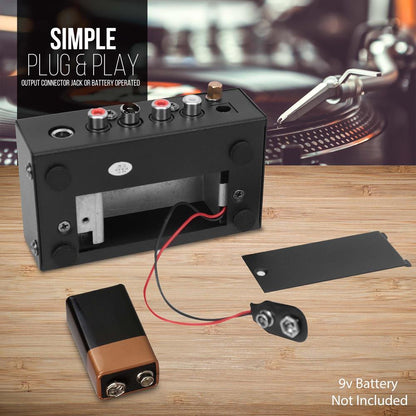 Compact Phono Turntable Preamp with RCA & 1/4'' Outputs