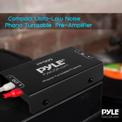 Mini Phono Turntable Preamp - Low Noise, RCA Input/Output, Metal Housing