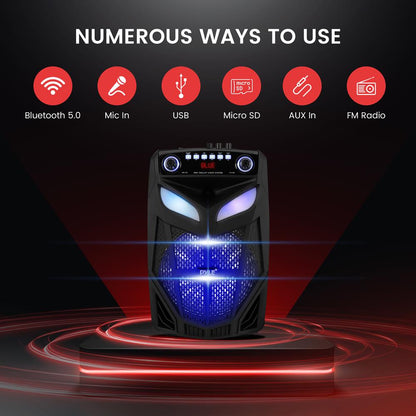Portable 12" Bluetooth PA Speaker 800W Rechargeable LED Lights