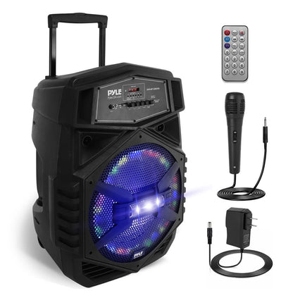 12" Portable Bluetooth Speaker 1000W Rechargeable LED Lights