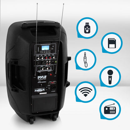 Wireless Portable PA Speaker 1000W Bluetooth 12" Subwoofer Dual System
