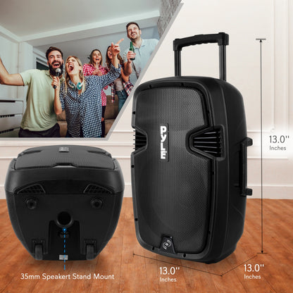 Wireless Portable PA Speaker 1000W Bluetooth 12" Subwoofer Dual System